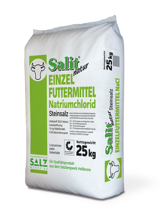 Salit® Natur Einzelfuttermittel; Natriumchlorid; Steinsalz; 0-3mm; 25kg; Sack