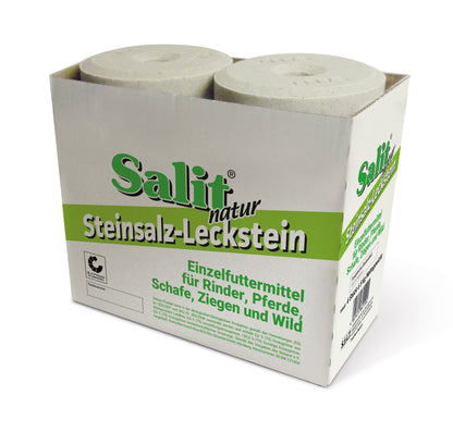 Salit® Natur Steinsalz-Leckstein; rund; 4x5kg; Karton