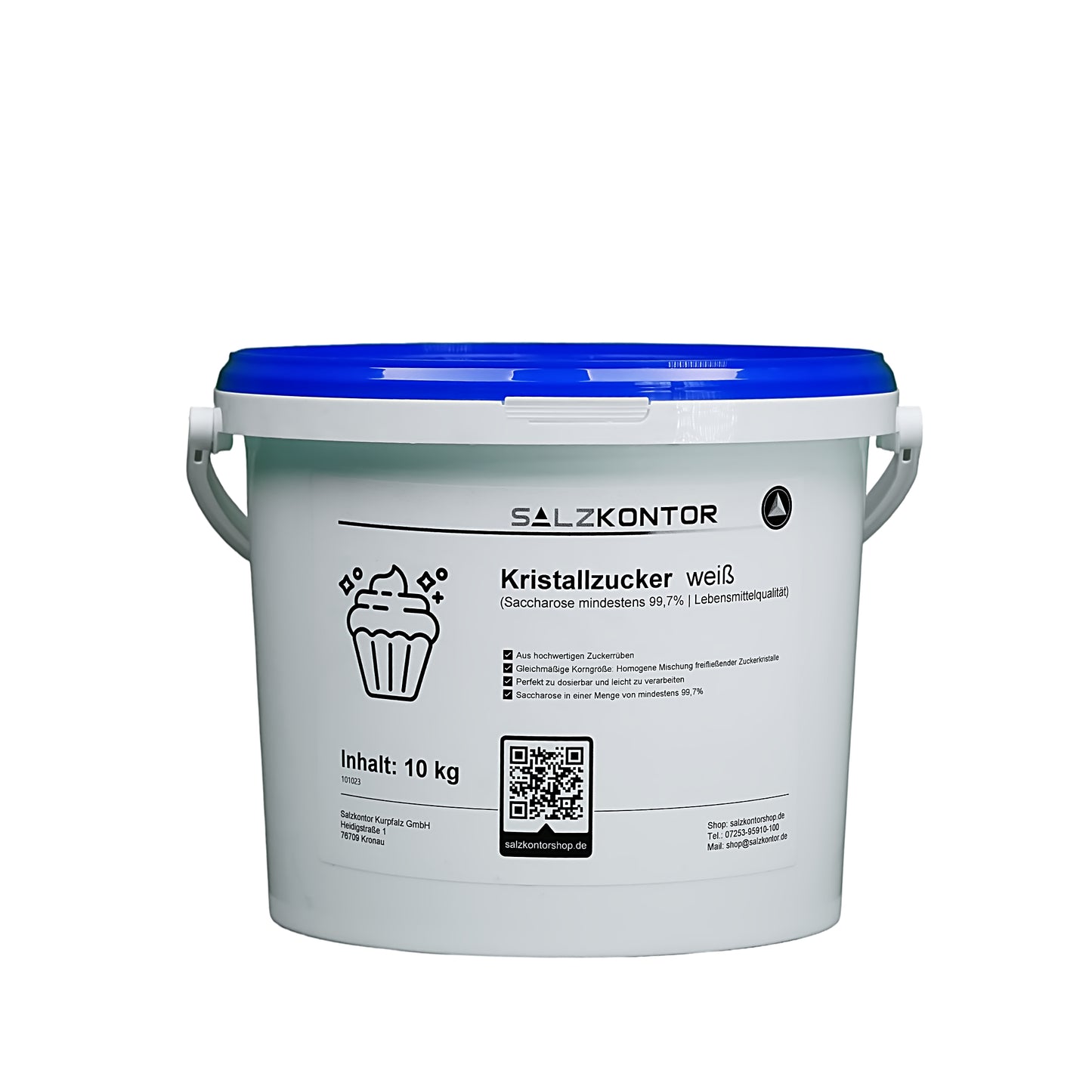 Kristallzucker weiß: Lebensmittelqualität – 3kg | 5kg | 10kg | 25kg im praktischem Eimer
