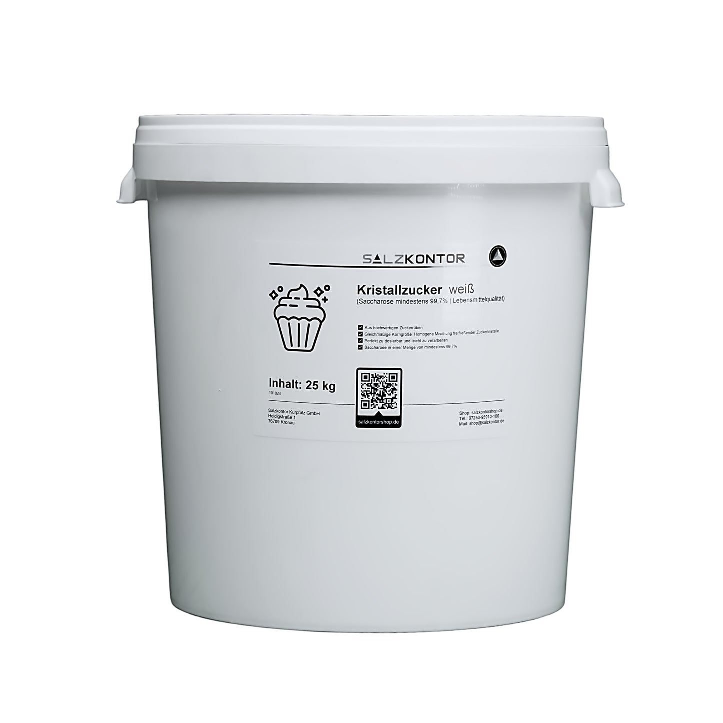 Kristallzucker weiß: Lebensmittelqualität – 3kg | 5kg | 10kg | 25kg im praktischem Eimer