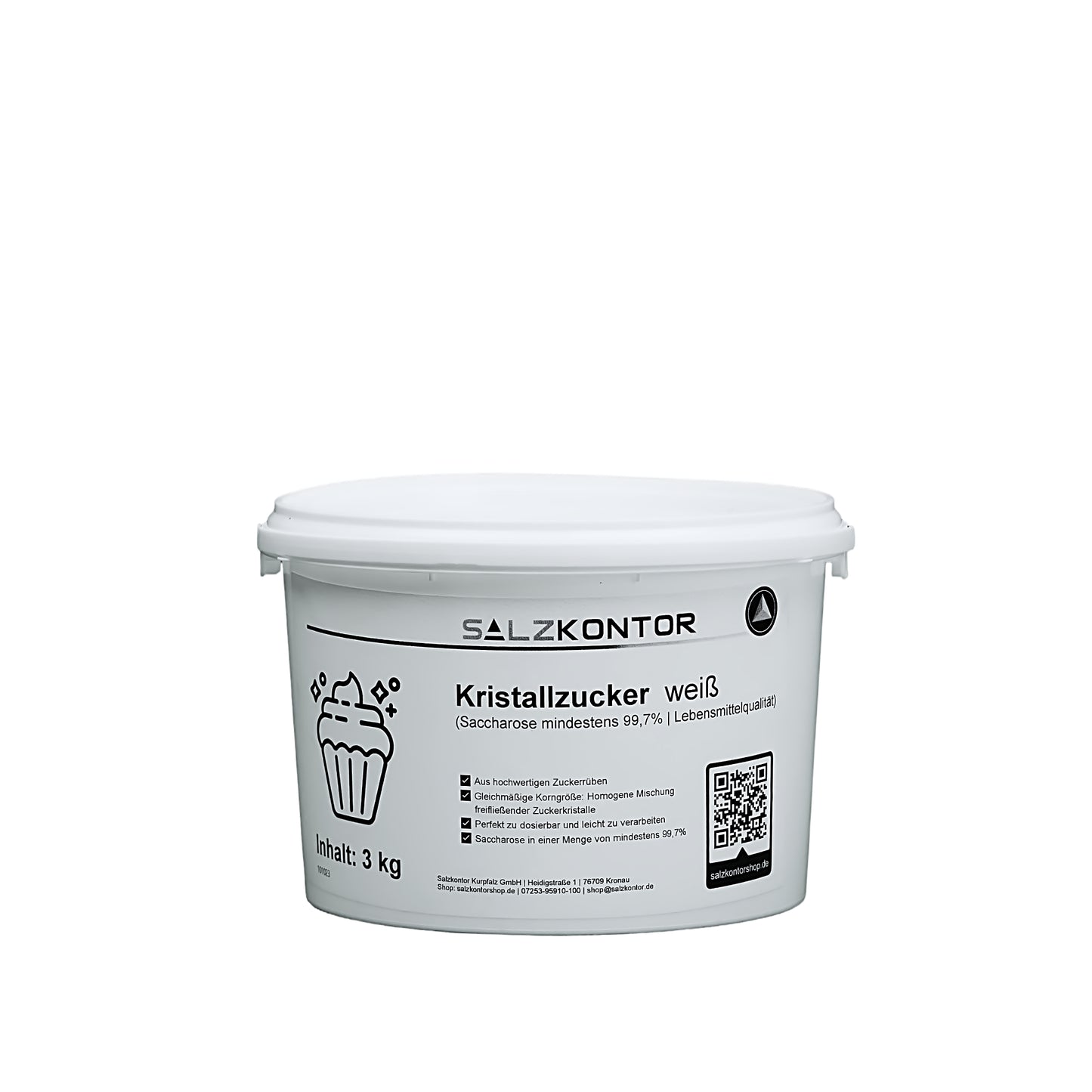 Kristallzucker weiß: Lebensmittelqualität – 3kg | 5kg | 10kg | 25kg im praktischem Eimer