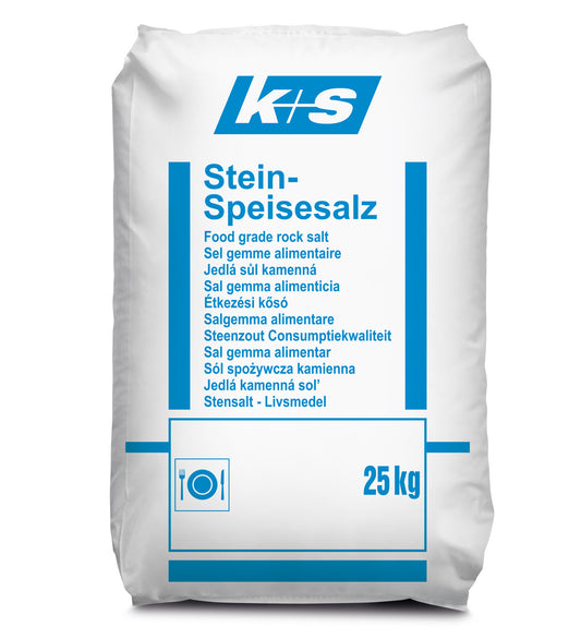 Stein-Speisesalz; fein; 0,7-0,16mm; ohne Trennmittel; 25 kg; Sack