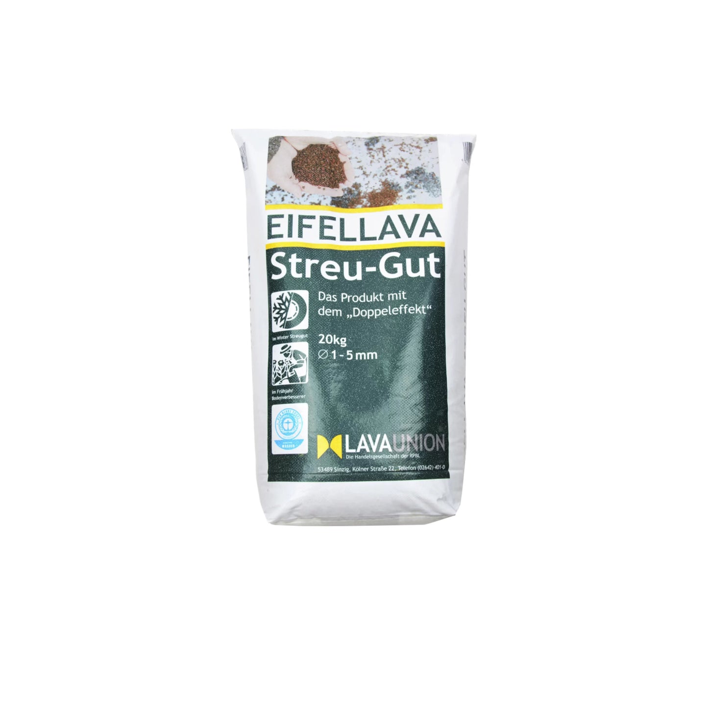 Eifel-Lava: Rutschhemmung bei Eisbildung: 20kg Sack | Palette