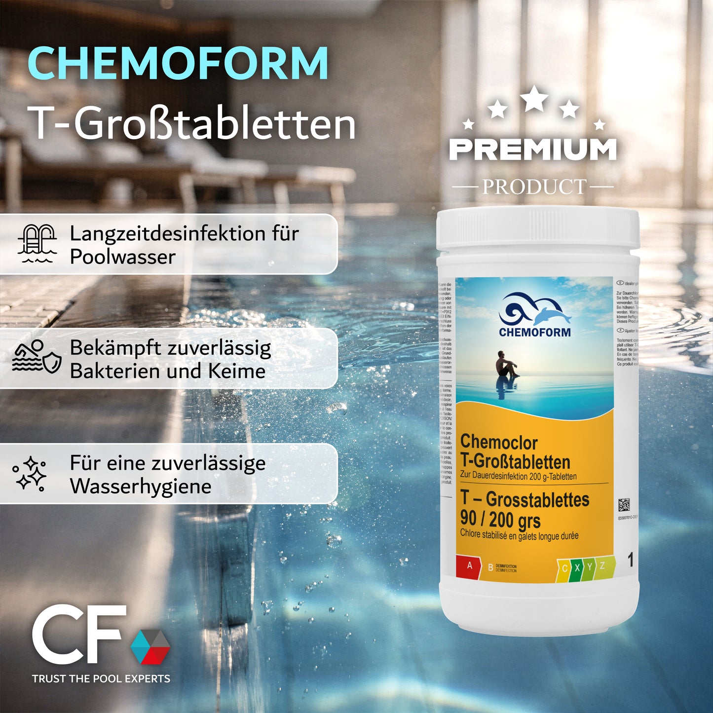 CHEMOFORM Chemoclor T-Großtabletten 200 g – Chlor-Tabletten