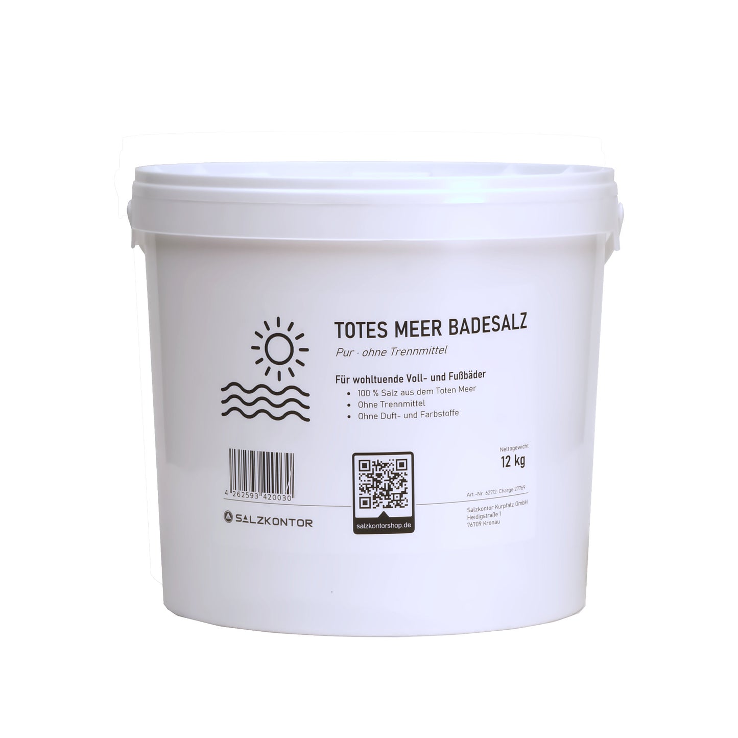 Original Totes Meer Badesalz – ohne Trennmittel: 5kg | 12kg Eimer