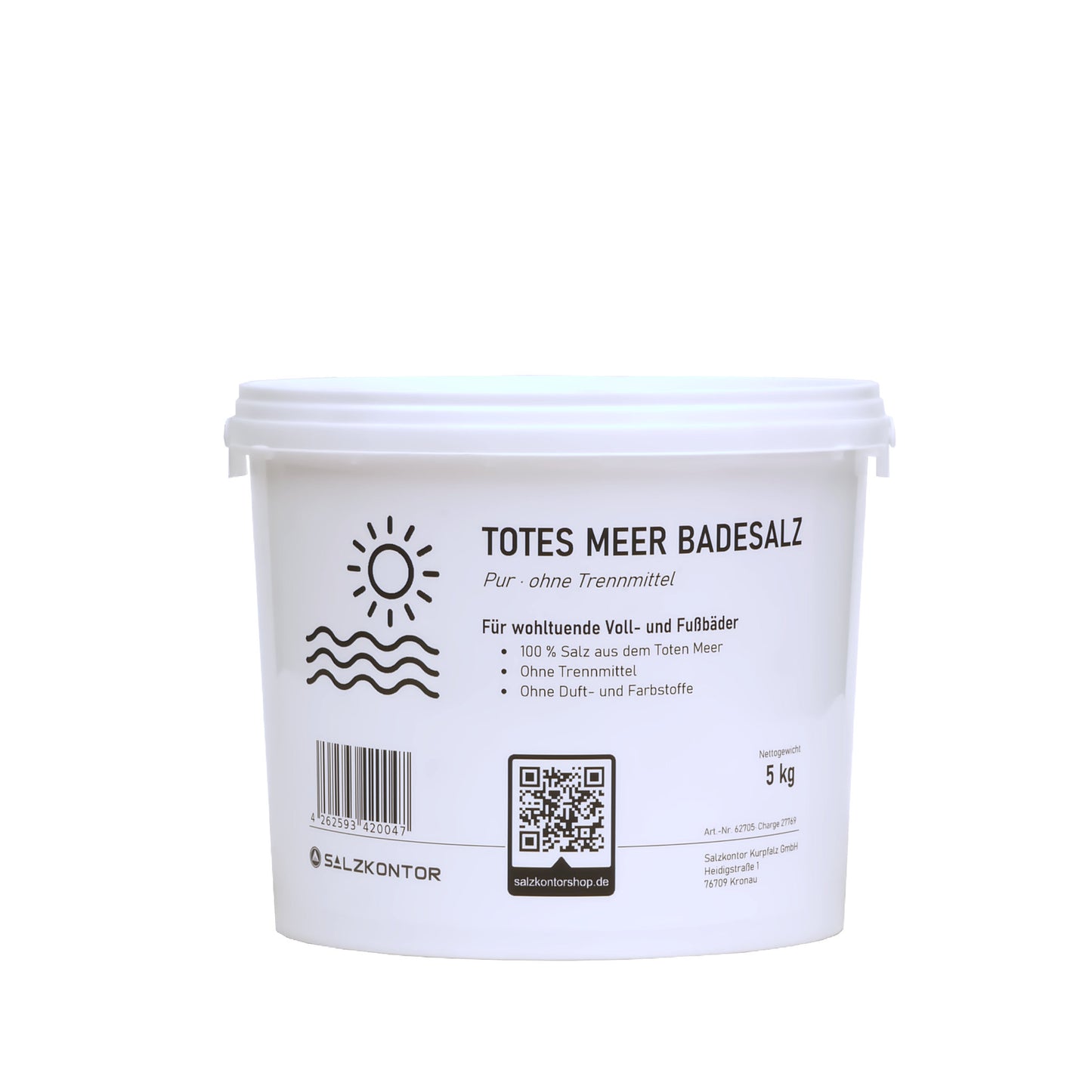 Original Totes Meer Badesalz – ohne Trennmittel: 5kg | 12kg Eimer