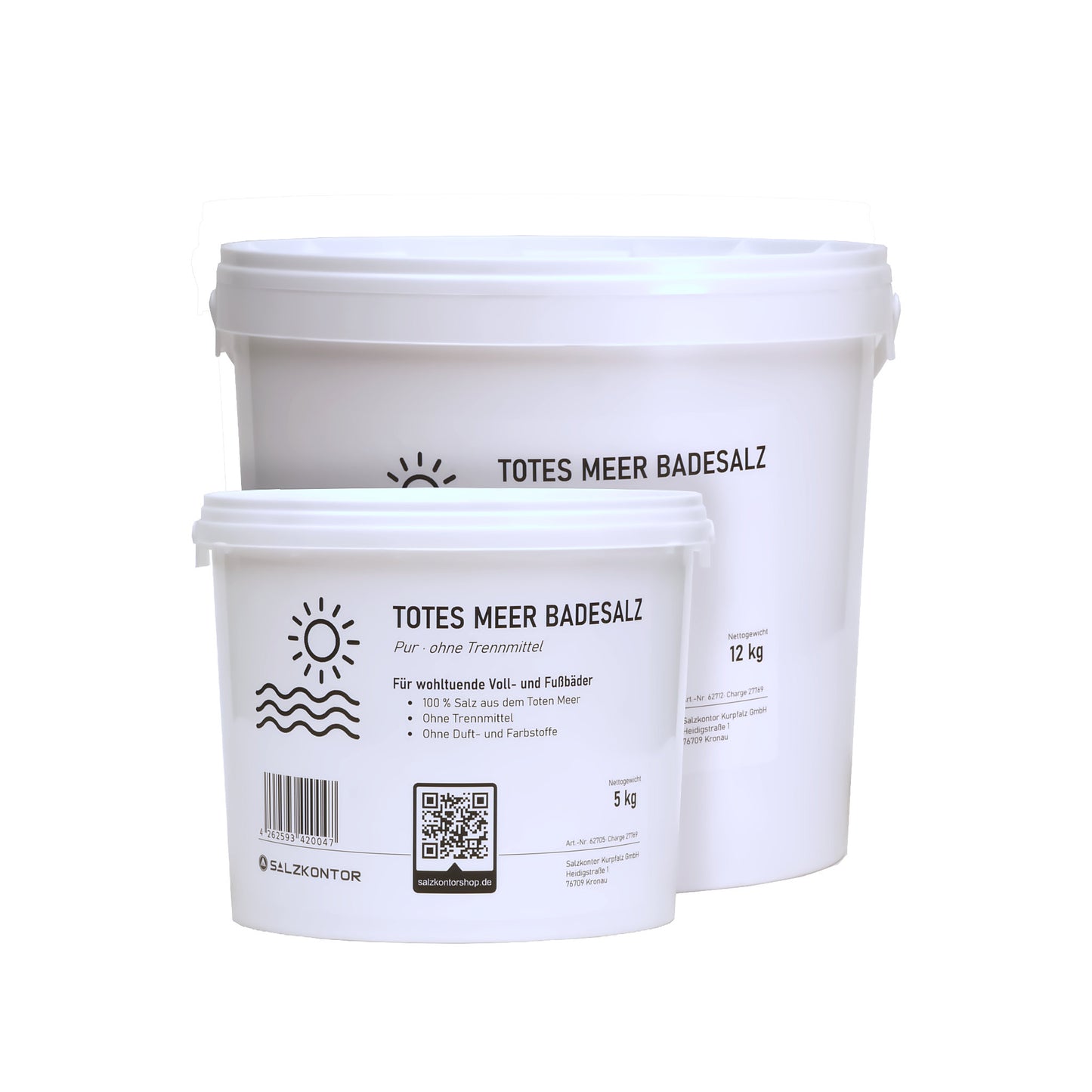 Original Totes Meer Badesalz – ohne Trennmittel: 5kg | 12kg Eimer