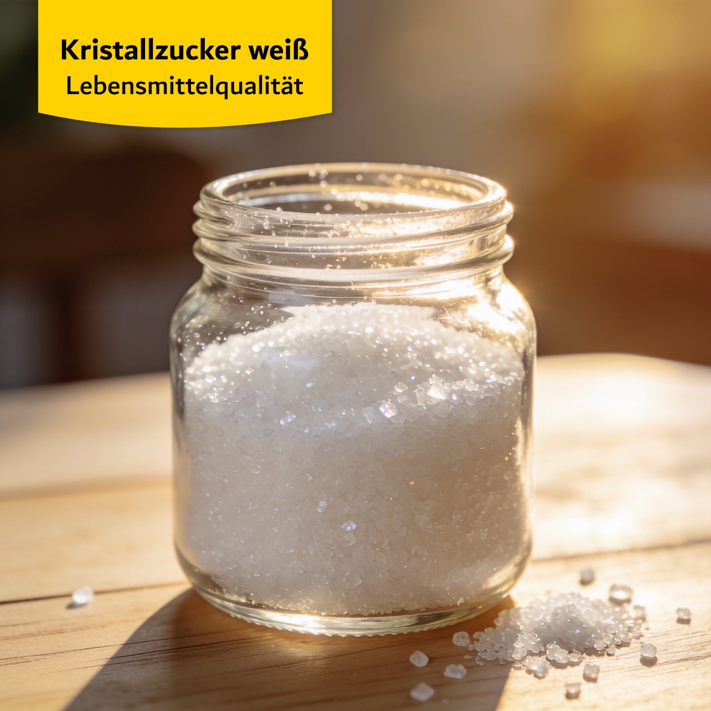 Kristallzucker weiß: Lebensmittelqualität – 3kg | 5kg | 10kg | 25kg im praktischem Eimer