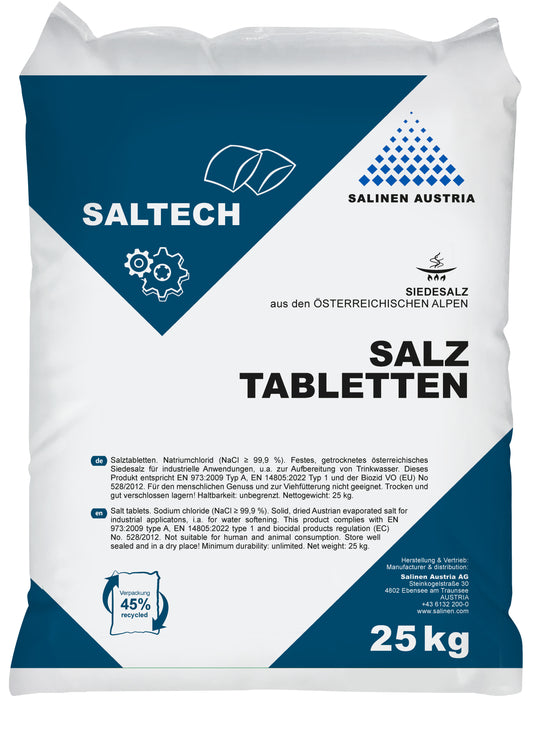 SALTECH Pastillen - Siedesalzpastillen; 25kg; Sack